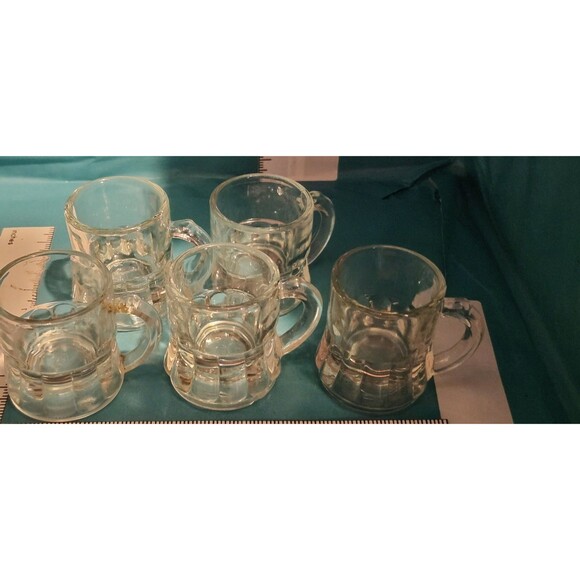 Set of 5 Vintage Federal Glass Shot Glasses – Mid-Century Clear Barware - Picture 10 of 10